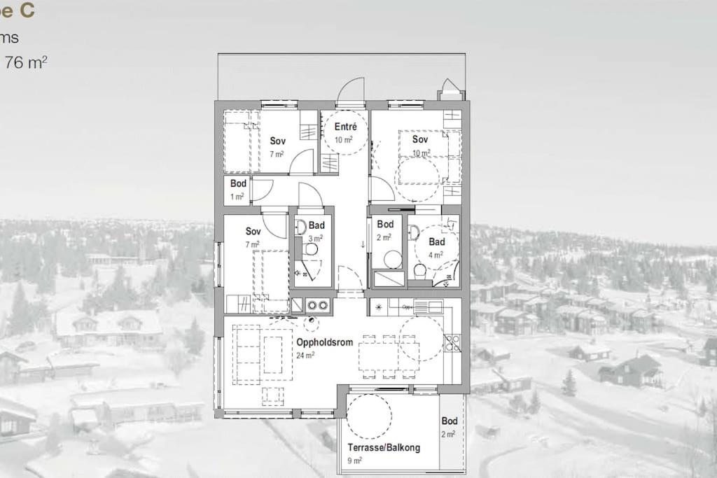 Ferienwohnung Beautiful Penthouse With Panoramic View At Sjusjoen Exterior foto